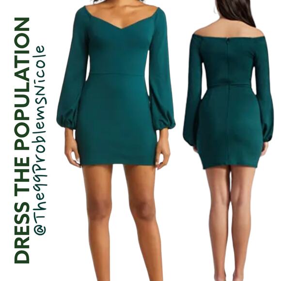 Dress the Population Esperanza Long Sleeve Bodycon Dress - Picture 1 of 8